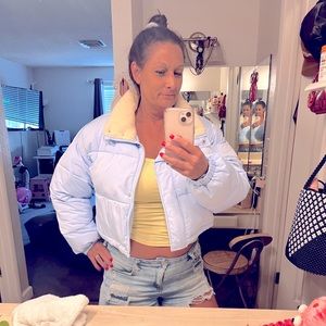 Baby blue puff jacket